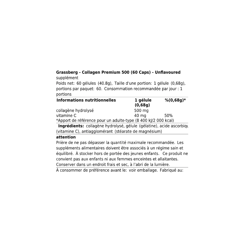 Collagen Premium 500 - Grassberg