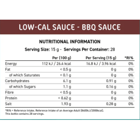 Sauce allegée BBQ - Fit Cuisine - 425ml Applied Nutrition