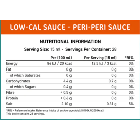Sauce faible en calorie - PeriPeri - 425ml - Fit Cuisine - Applied Nutrition