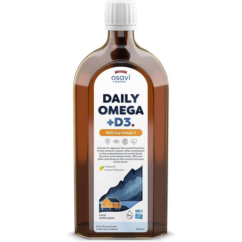 Daily Omega + D3 - 1600mg (saveur citron naturel) - Osavi Daily Omega + D3 - 1600mg (saveur citron naturel) - Osavi