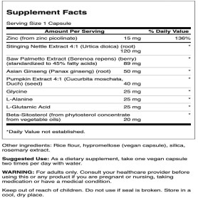 Prostate Essential - Santé de la prostate - Mélanges d'Herbes et de Minéraux - 90 capsules - Swanson