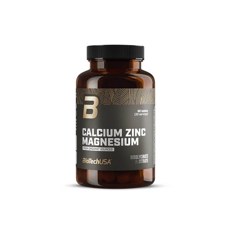 Calcium Zinc Magnésium de sources organiques - 90tabs - BiotechUSA