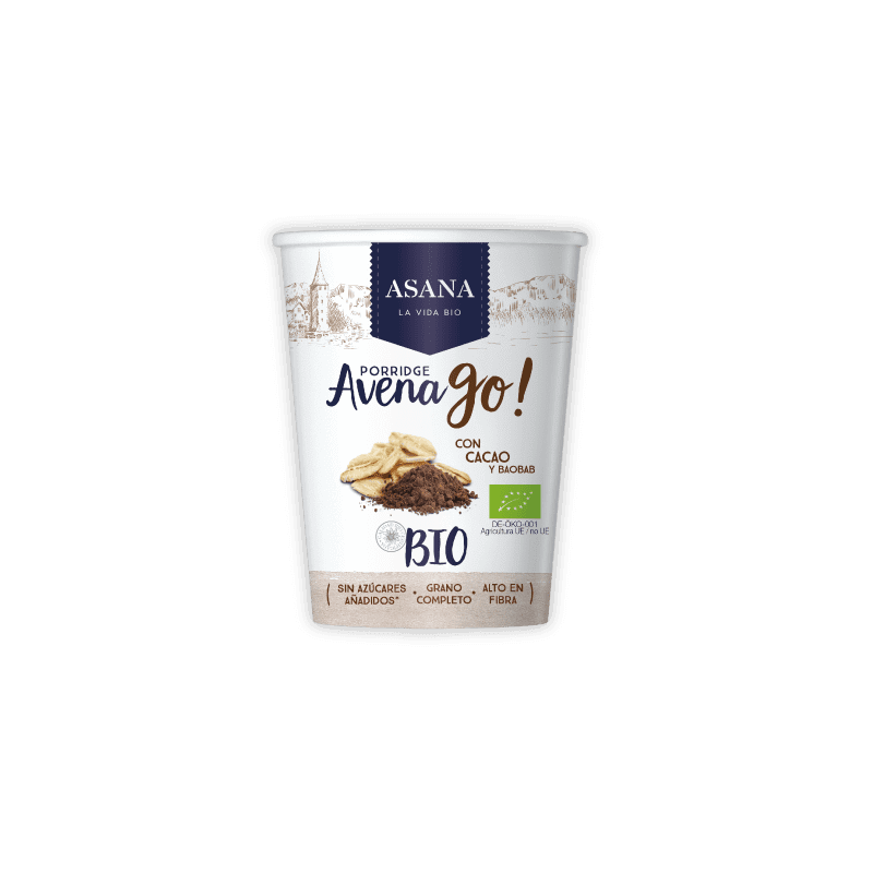 Porridge d'Avoine avec Cacao et pulpe de Baobab bio Asana